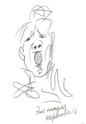 Cartoon Self-portrait on the Stage